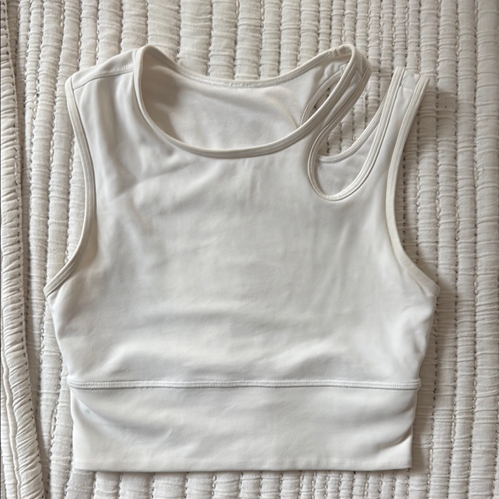 White Sleeveless Lululemon Sports Bra Top